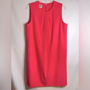 Anne Klein hot pink knee length shift dress sz 12